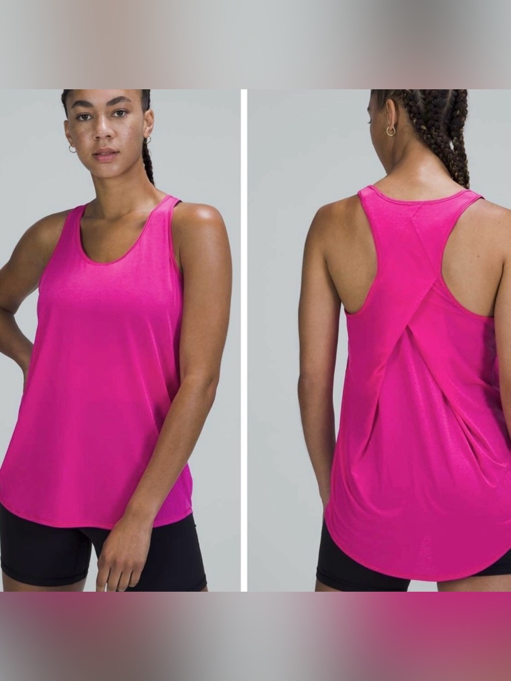 Lululemon Essential Tank Top Pleated Sonic Pink Size 10